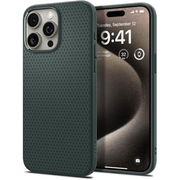 Carbon Fiber Phone 15 Pro Max Case-Green