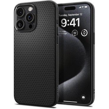 Carbon Fiber Phone 15 Pro Max Case-Black