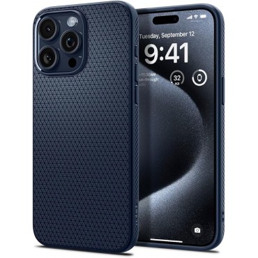 Carbon Fiber Phone 15 Pro Max Case-Blue