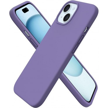 360 Slim Liquid Silicone Phone 15 Case-Purple