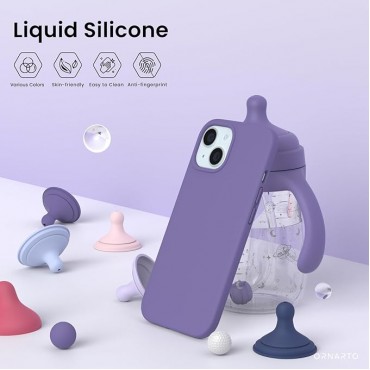 360 Slim Liquid Silicone Phone 15 Case-Purple