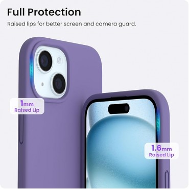 360 Slim Liquid Silicone Phone 15 Case-Purple