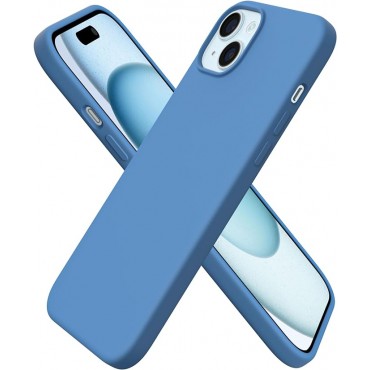 360 Slim Liquid Silicone Phone 15 Case-Blue