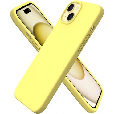 360 Slim Liquid Silicone Phone 15 Case-Yellow