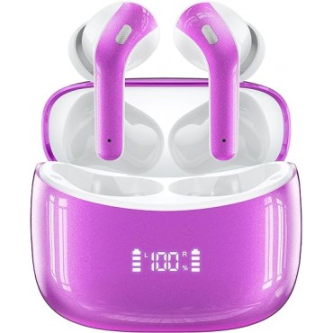 Bluetooth Wireless Charging Case Earbuds-Ross Purple