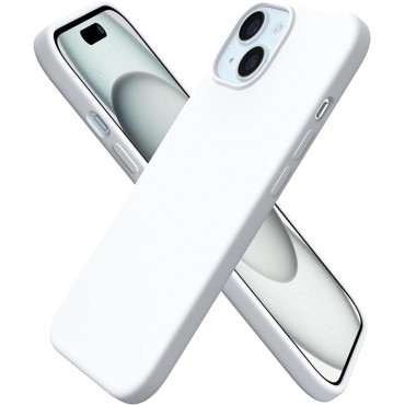 360 Slim Liquid Silicone Phone 15 Case -White