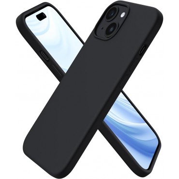 360 Slim Liquid Silicone Phone 15 Case -Lining Black