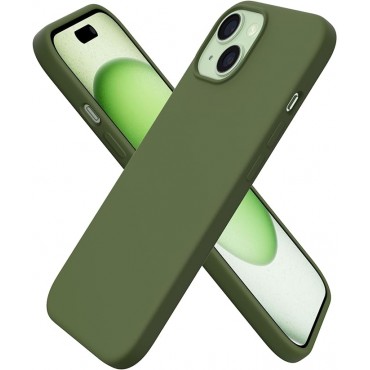 360 Slim Liquid Silicone Phone 15 Case -Cedar Green