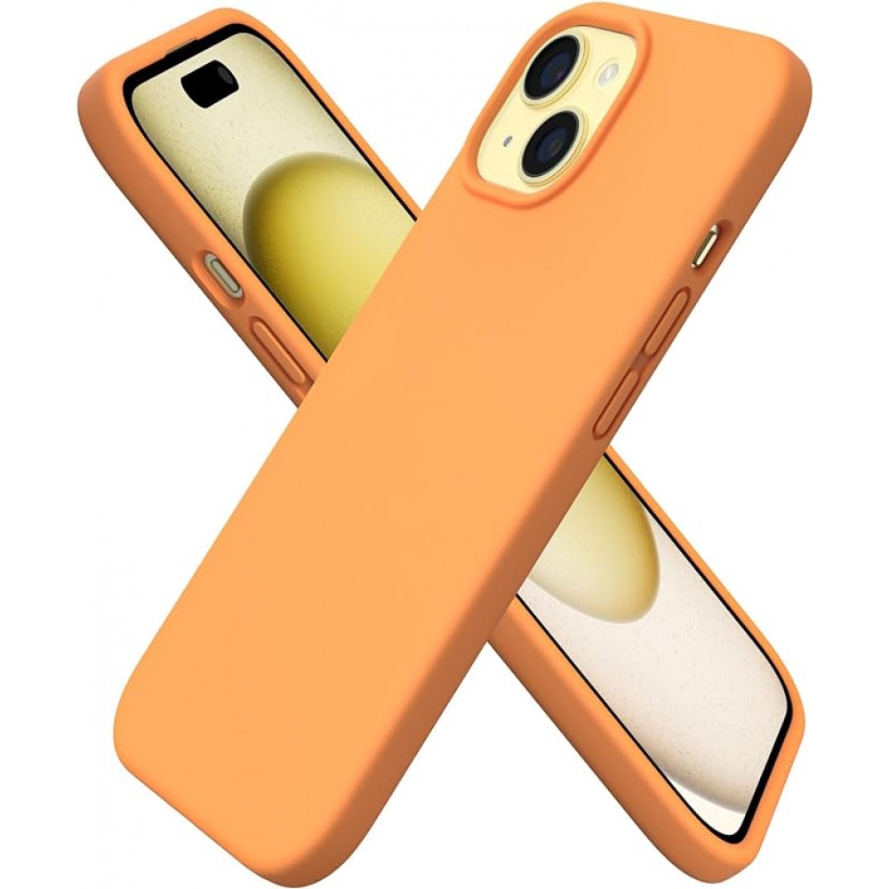 360 Slim Liquid Silicone Phone 15 Case -Papaya