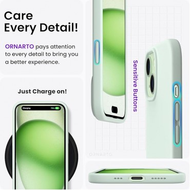 360 Slim Liquid Silicone Phone 15 Case -Green