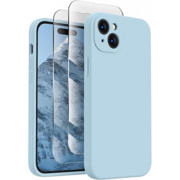 6.1 inch Soft Anti-Scratch phone 15 case Sky Blue