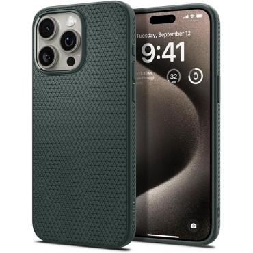 Carbon Fiber phone 15 pro case-Green