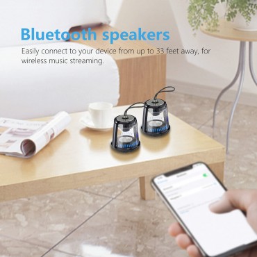Waterproof Portable Bluetooth Speaker with Cool LED Lights
