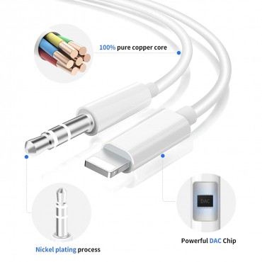 3.5mm Aux Cable for Car Compatible with Phone