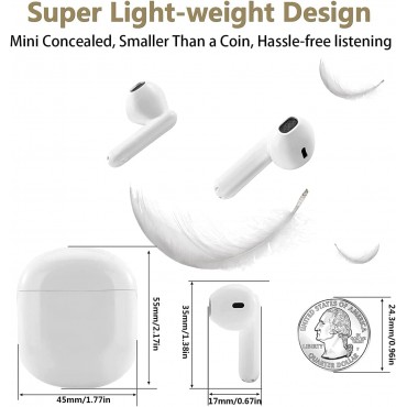 Bluetooth Wireless Earbuds - White 5