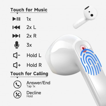 Bluetooth Wireless Earbuds - White 6