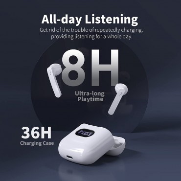 Bluetooth Wireless Earbuds - White 8