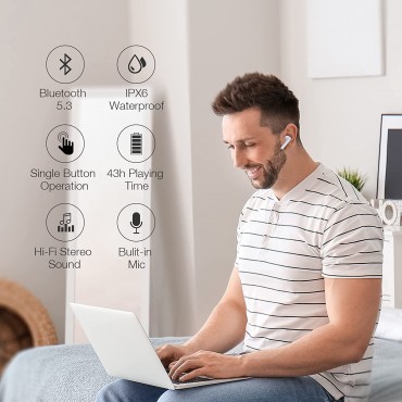 Bluetooth Wireless Earbuds - White 2