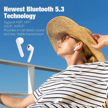 Bluetooth Wireless Earbuds - White 2
