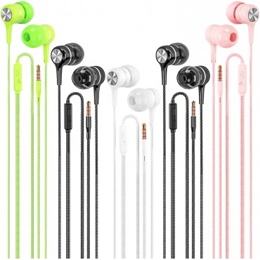 Wired Earbuds with Microphone 5 Pack