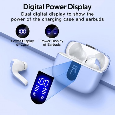 Bluetooth Wireless Earbuds -  Light Blue