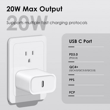 2 Pack 20W USB C Charger Block
