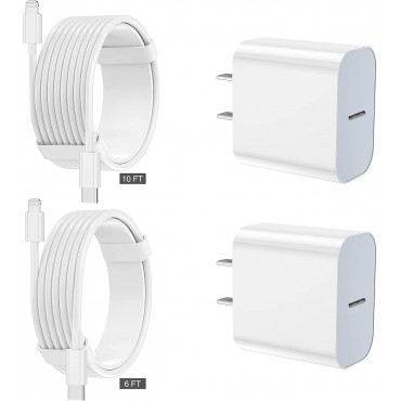 Phone Fast Charger 4Pack [MFi Certified] 20W 2pcs