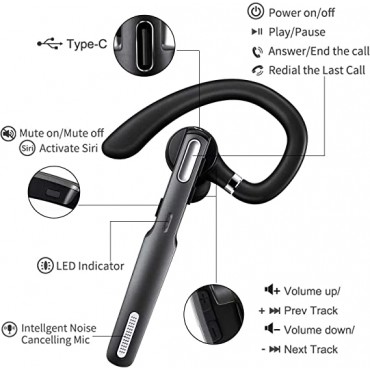 Bluetooth Wireless Headset - Gray